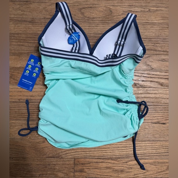 Free Country Garden Oasis Tankini Swimsuit Top in Mint - Picture 5 of 6